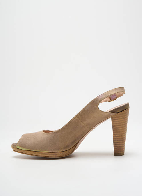 Escarpins fermeture boucle(s) talon de 7 à 9cm beige ROSEMETAL femme