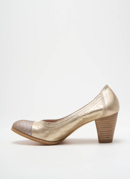 Escarpins matière lisse talon de 4 à 6cm or ROSEMETAL femme