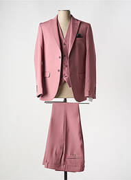 Costume de cérémonie fermeture zippée sous rabat avec crochet rose JEAN-LOUIS SCHERRER homme
