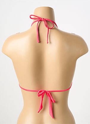 Haut de maillot de bain fermeture liens à nouer haut triangles rose BANANA MOON femme