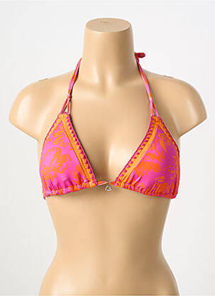 Haut de maillot de bain fermeture liens à nouer haut triangles orange BANANA MOON femme
