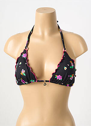 Haut de maillot de bain fermeture liens à nouer haut triangles noir BANANA MOON femme