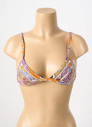 Haut de maillot de bain fermeture liens à nouer haut triangles jaune WATERCULT femme