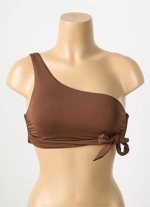 Haut de maillot de bain fermeture liens à nouer haut soutien-gorge avec mousse de rembourrage amovible marron SEAFOLLY femme