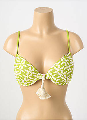 Haut de maillot de bain stretch haut soutien-gorge push-up vert RAFFAELA D'ANGELO femme