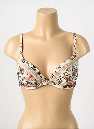 Haut de maillot de bain stretch haut soutien-gorge moulé beige WATERCULT femme