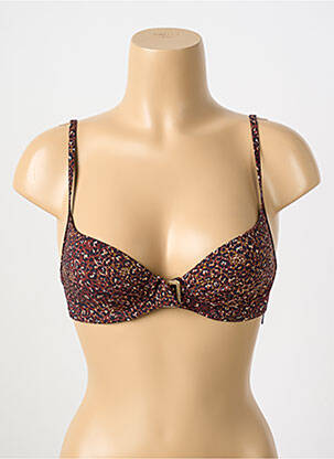 Haut de maillot de bain stretch haut soutien-gorge moulé marron WATERCULT femme