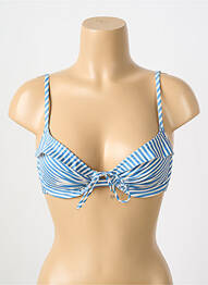 Haut de maillot de bain stretch haut soutien-gorge balconnet bleu WATERCULT femme