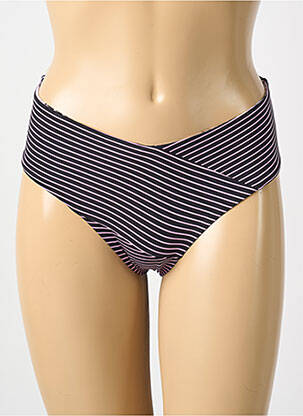 Bas de maillot de bain imprimé rayures culotte noir MAAJI femme