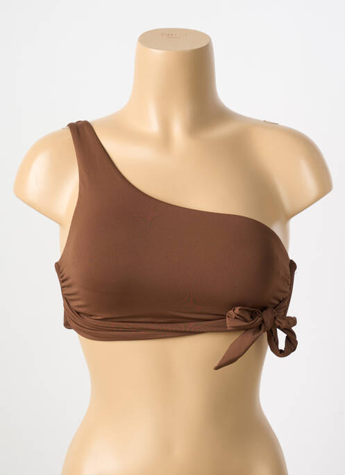 Haut de maillot de bain stretch haut soutien-gorge avec mousse de rembourrage amovible marron SEAFOLLY femme
