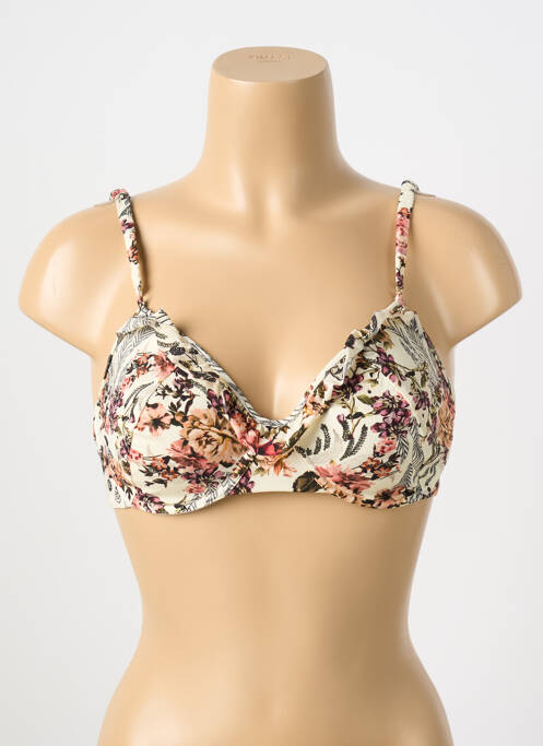 Haut de maillot de bain stretch haut soutien-gorge balconnet beige WATERCULT femme