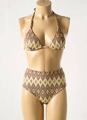 Maillot de bain 2 pièces marron GENIUS pour femme seconde vue