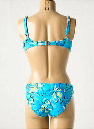 Maillot de bain 2 pièces stretch haut soutien-gorge emboitant bleu ROIDAL femme