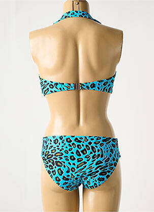 Maillot de bain 2 pièces stretch haut soutien-gorge moulé bleu ROIDAL femme