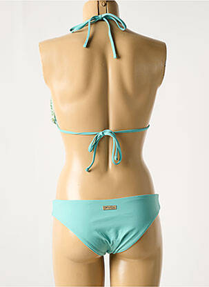 Maillot de bain 2 pièces stretch haut soutien-gorge avec mousse de rembourrage amovible bleu GENIUS femme