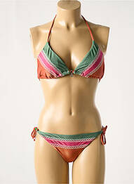 Maillot de bain 2 pièces stretch haut soutien-gorge avec mousse de rembourrage amovible orange BANANA MOON femme