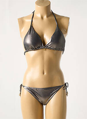 Maillot de bain 2 pièces stretch haut soutien-gorge avec mousse de rembourrage amovible argent BANANA MOON femme