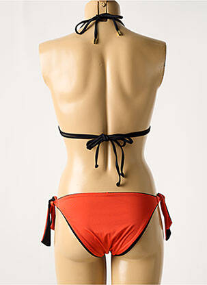 Maillot de bain 2 pièces stretch haut soutien-gorge avec mousse de rembourrage amovible orange DAVID femme