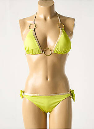 Maillot de bain 2 pièces stretch haut soutien-gorge avec mousse de rembourrage amovible jaune VACANZE ITALIANE femme