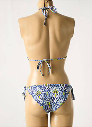 Maillot de bain 2 pièces stretch haut triangles bleu MALIPARMI femme