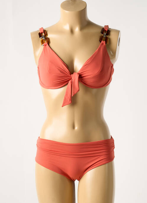 Maillot de bain 2 pièces orange GENIUS pour femme
