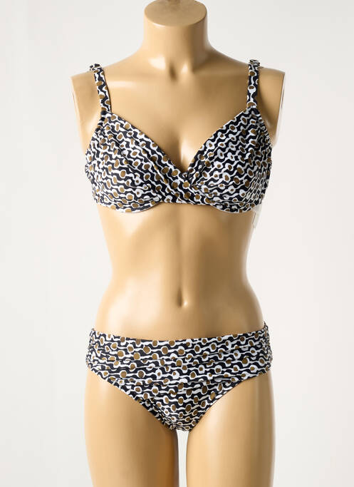 Maillot de bain 2 pièces stretch haut soutien-gorge emboitant noir ROIDAL femme