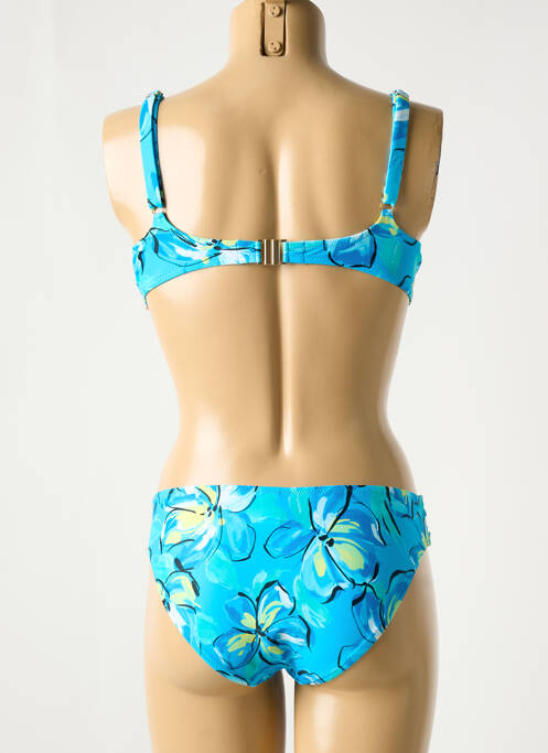 Maillot de bain 2 pièces stretch haut soutien-gorge emboitant bleu ROIDAL femme