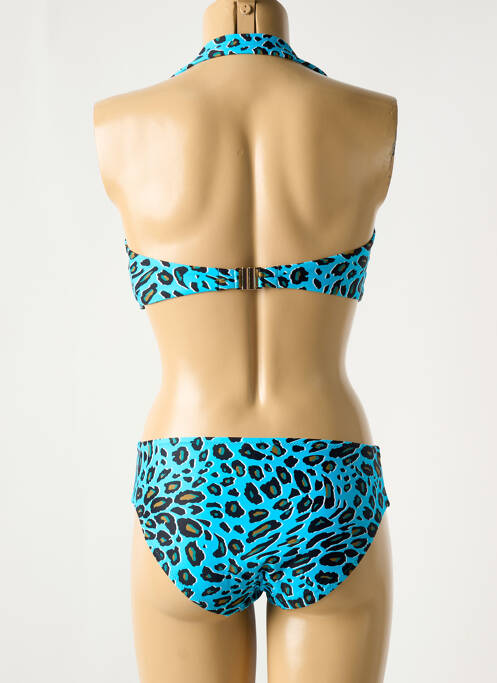 Maillot de bain 2 pièces stretch haut soutien-gorge moulé bleu ROIDAL femme