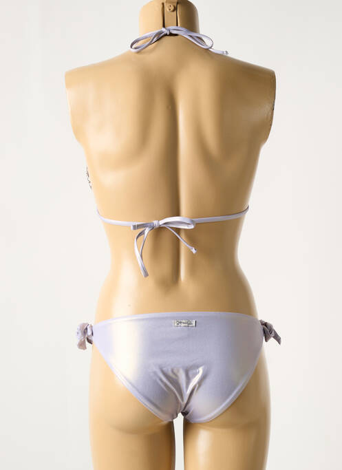 Maillot de bain 2 pièces stretch haut soutien-gorge avec mousse de rembourrage amovible gris GENIUS femme