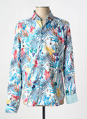 Chemise manches longues imprimé fantaisie bleu DARIO BELTRAN homme