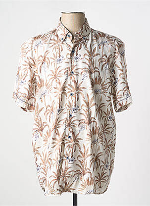Chemise manches courtes imprimé fantaisie beige DARIO BELTRAN homme