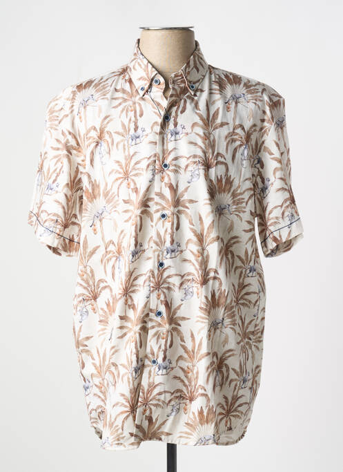 Chemise manches courtes imprimé fantaisie beige DARIO BELTRAN homme