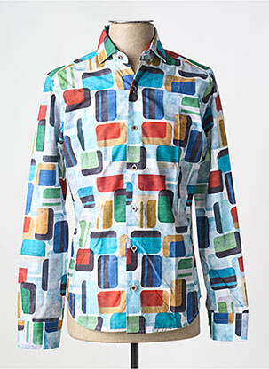 Chemise manches longues imprimé fantaisie bleu DARIO BELTRAN homme