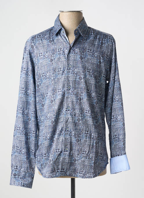 Chemise manches longues imprimé fantaisie bleu DARIO BELTRAN homme