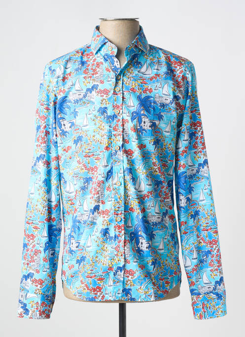 Chemise manches longues bleu DARIO BELTRAN pour homme