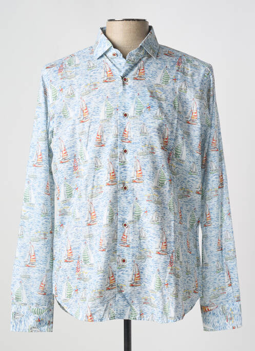 Chemise manches longues bleu DARIO BELTRAN pour homme