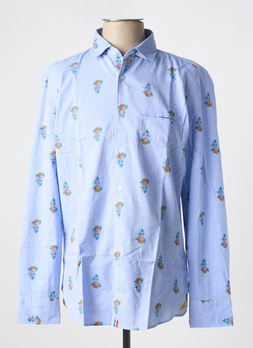 Chemise manches longues bleu SOOBAYA pour homme