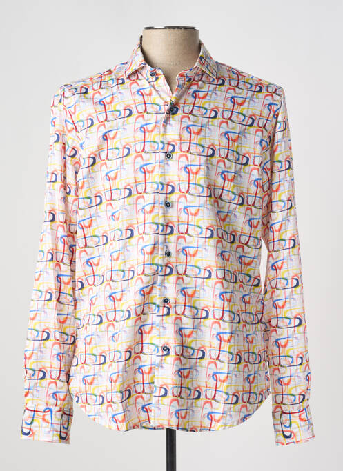 Chemise manches longues orange DARIO BELTRAN pour homme