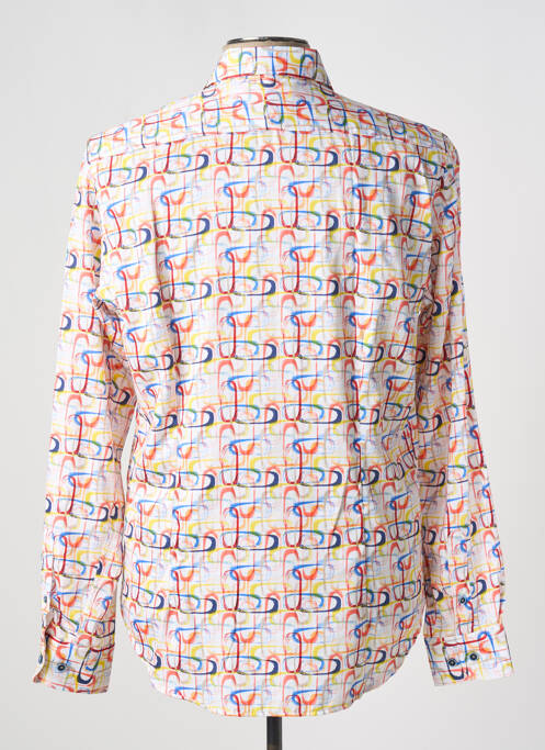 Chemise manches longues orange DARIO BELTRAN pour homme