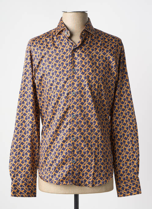 Chemise manches longues tissage popeline jaune DARIO BELTRAN homme