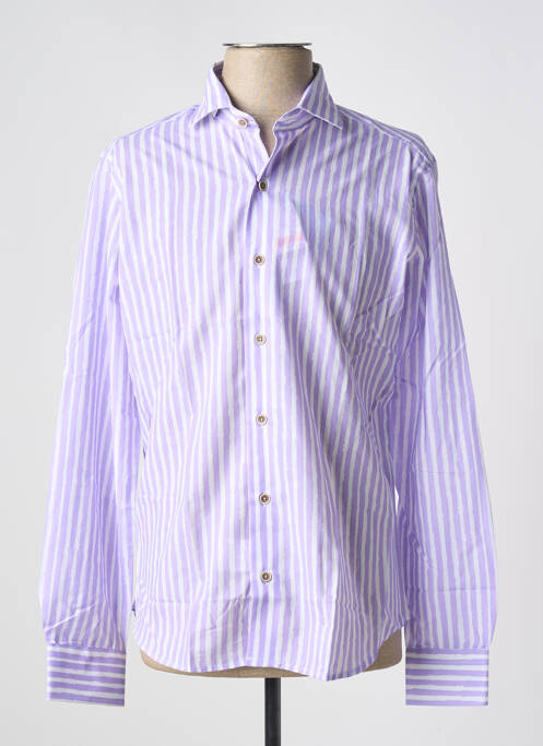 Chemise manches longues imprimé rayures violet DARIO BELTRAN homme