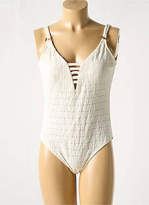 Maillot de bain 1 pièce haut soutien-gorge avec mousse de rembourrage amovible haut soutien-gorge avec mousse de rembourrage amovible blanc BANANA MOON femme