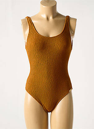 Maillot de bain 1 pièce imprimé fantaisie marron WATERCULT femme