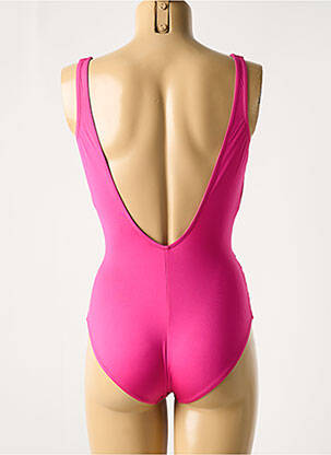 Maillot de bain 1 pièce effet matière satinée haut soutien-gorge moulé rose ROIDAL femme