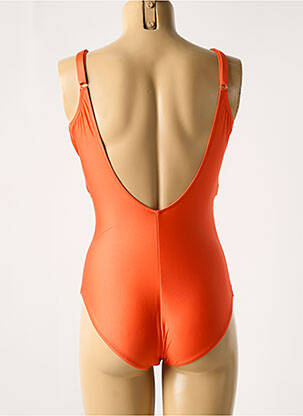 Maillot de bain 1 pièce effet matière satinée haut soutien-gorge emboitant orange ROIDAL femme