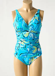 Maillot de bain 1 pièce imprimé fantaisie haut soutien-gorge avec mousse de rembourrage amovible bleu ROIDAL femme