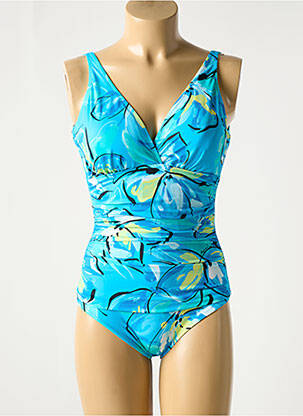 Maillot de bain 1 pièce imprimé fantaisie haut soutien-gorge avec mousse de rembourrage amovible bleu ROIDAL femme