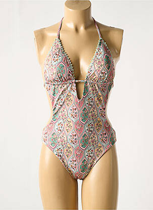 Maillot de bain 1 pièce imprimé fantaisie haut soutien-gorge moulé vert GENIUS femme