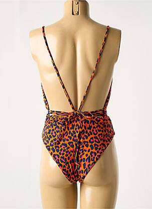 Maillot de bain 1 pièce imprimé fantaisie haut triangles rouge MAAJI femme