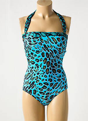 Maillot de bain 1 pièce bretelles élastiquées amovibles haut soutien-gorge moulé bleu ROIDAL femme